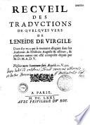 Recueil de traductions de quelques vers de l'Enéide de Virgile