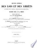Recueil général des lois et des arrêts