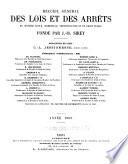 Recueil général des lois et des arrêts
