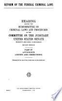 REFORM OF THE FEDERAL CRIMINAL LAWS