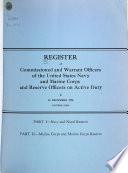 Register of the Commissioned and Warrant Officers of the United States Navy and Marine Corps and Reserve Officers on Active Duty