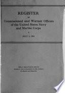 Register of the Commissioned and Warrant Officers of the United States Navy and Marine Corps