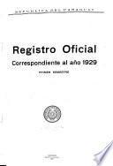 Registro oficial correspondiente al año de ...