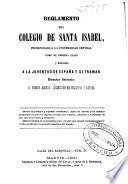 Reglamento del Colegio de Santa Isabel