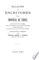 Relación de escritores de la provincia de Teruel