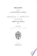 Relación de todoloque sucedió en la jornada de Omagua y Dorado hecha por el gobernador Pedro de Orsúa