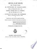 Relacion del último viage al estrecho de Magallanes de la fragata de S.M. Santa María de la Cabeza en los años de 1785 y 1786