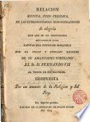 Relación sucinta, pero verídica, de las extraordinarias demostraciones de alegria con que se ha distinguido esta ciudad de Palma... por el feliz y deseado regreso... de D. Fernando VII...