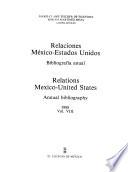 Relaciones México-Estados Unidos, bibliografía anual
