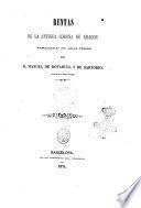 Rentas de la antigua corona de Aragon publicadas ... por Manuel de Bofarull y de Sartorio