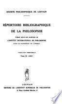 Répertoire bibliographique de la philosophie
