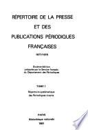 Répertoire de la presse et des publications périodiques françaises, 1977/1978
