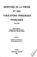 Répertoire de la presse et des publications périodiques françaises