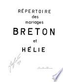 Répertoire des mariages Breton et Hélie
