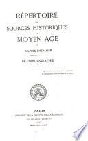Répertoire des sources historiques du Moyen âge