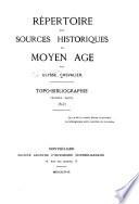 Répertoire des sources historiques du moyen âge