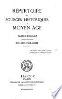 Repertoire des sources historiques du moyen age