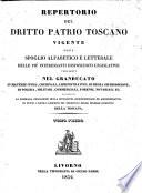 Repertorio del dritto patrio toscano vigente