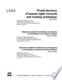 Repertorio Mundial de Instituciones de Investigación Y de Formación en Materia de Derechos Humanos