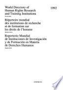 Repertorio Mundial de Instituciones de Investigación Y de Formación en Materia de Derechos Humanos