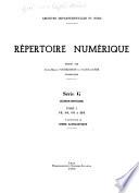 Répetoire numérique: fasc. 1. 1G, 2G, 6G à 22G. fasc. 2. Index alphabétique