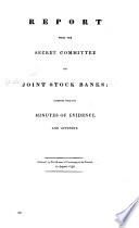 Report from the Secret Committee on Joint Stock Banks