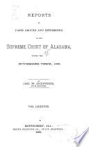 Report of Cases Argued and Determined in the Supreme Court of Alabama