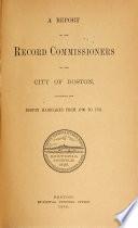 Report of Record Commissioners