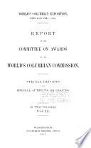 Report of the Committee on Awards of the World's Columbian Commission