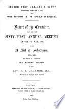 Report of the Committee, Read at the ... Annual Meeting, on the ...