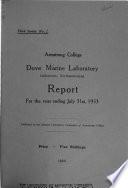 Report of the Dove Marine Laboratory