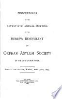 Report of the Hebrew Orphan Asylum of the City of New York