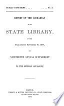 Report of the Librarian of the State Library