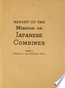 Report of the Mission on Japanese Combines ...