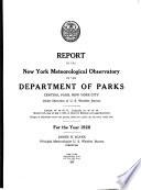 Report of the New York Meteorological Observatory of the Department of Public Parks, Central Park New York
