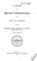 Report of the Record Commissioners of the City of Boston