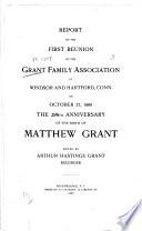 Report of the ... Reunion of the Grant Family Association ...