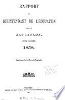 Report of the Superintendent of Public Instruction of the Province of Quebec for the Year ...