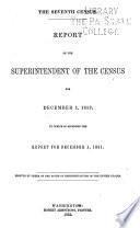 Report of the Superintendent of the Census for December 1, 1852
