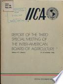 report of the third special meeting of the inter-american board of agriculture