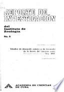 Reporte de investigación del Instituto de Zoología
