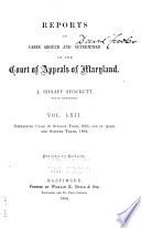Reports of Cases Argued and Adjudged in the Court of Appeals of Maryland