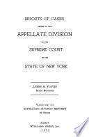 Reports of Cases Decided in the Appellate Division of the Supreme Court, State of New York