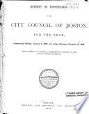 Reports of Proceedings of the City Council of Boston for the Year ...