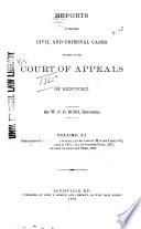 Reports of Selected Civil and Criminal Cases Decided in the Court of Appeals of Kentucky