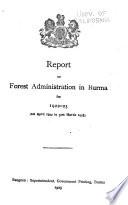 Reports on Forest Administration in Burma