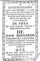 Representacion que los priores, y consules que han sido del Consulado de la Universidad de Cargadores à Indias de la Ciudad de Sevilla, desde el año passado de 1689 hasta el de 1705 hazen à Su Magestad en vista de los cargos, notas, y resultas del Pedimento Fiscal de Don Bernardo Tinagero de la Escalera, del Consejo de Su Magestad, su Secretario en el Supremo de Indias, Fiscal nombrado para tomàr las quentas, y visita à los Consulados que se da, en virtud del Decreto de la Real Junta, que Su Mag. mandò formàr à este fin