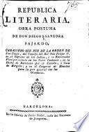 Republica Literaria. Obra postuma. (Prefacion de D. Gregorio Mayans i Siscar.).