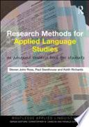 Research Methods for Applied Language Studies