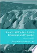 Research Methods in Clinical Linguistics and Phonetics